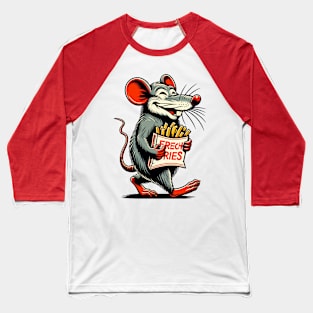 A rat carrying a packet of French fries Baseball T-Shirt